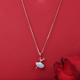 Silver Dancing Doll Pendant With Chain